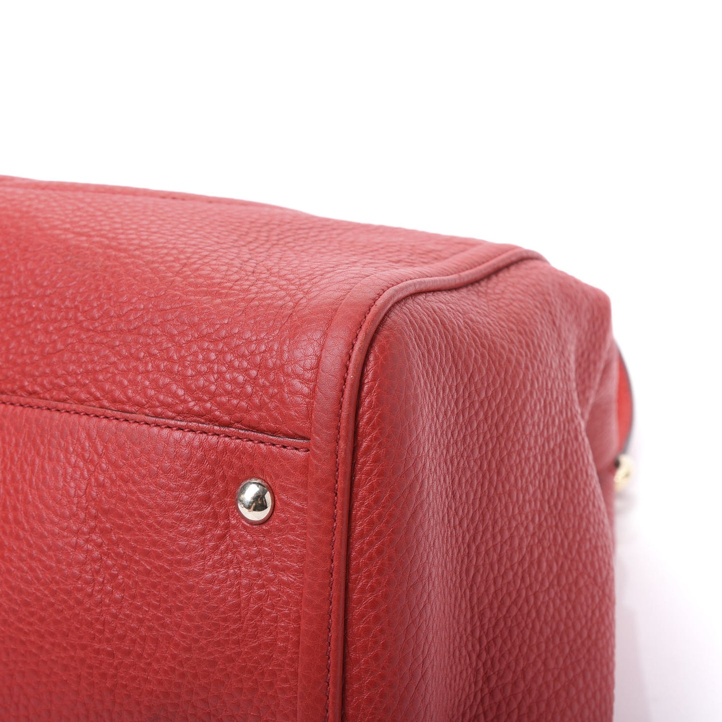 Pebbled Calfskin Medium Soho Shoulder Bag Red