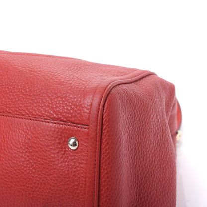 Gucci Pebbled Calfskin Medium Soho Shoulder Bag Red 9 of 11