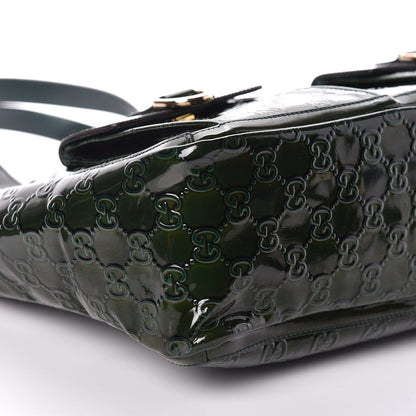 Gucci Shiny Guccissima Abbey D Ring Tote Green 5 of 9