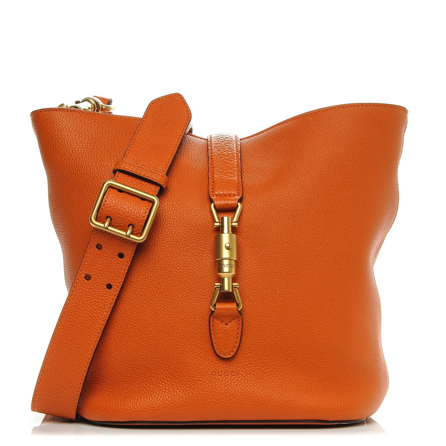 Soft Grained Calfskin Small Jackie Bucket Bag Orange