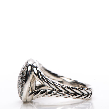 David Yurman Sterling Silver Diamond 11mm Albion Pave Ring 54 7 4 of 5