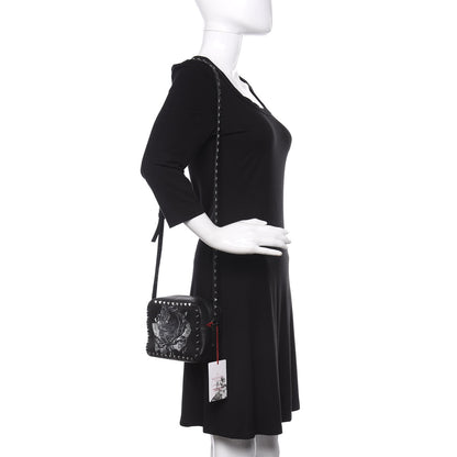 Valentino Garavani X UNDERCOVER Calfskin Rockstud Rose Print Camera Crossbody Bag Black 2 of 9