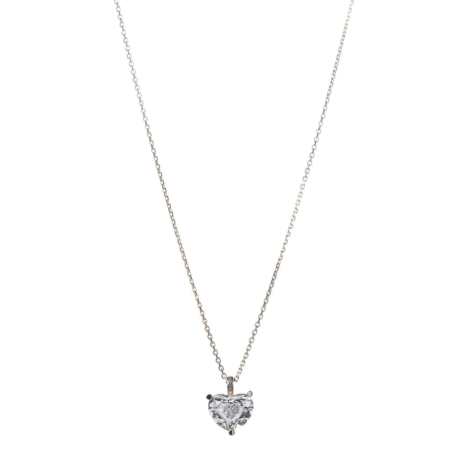 Chopard 18K Yellow Gold Crystal Diamond So Happy Heart Pendant Necklace 1 of 6