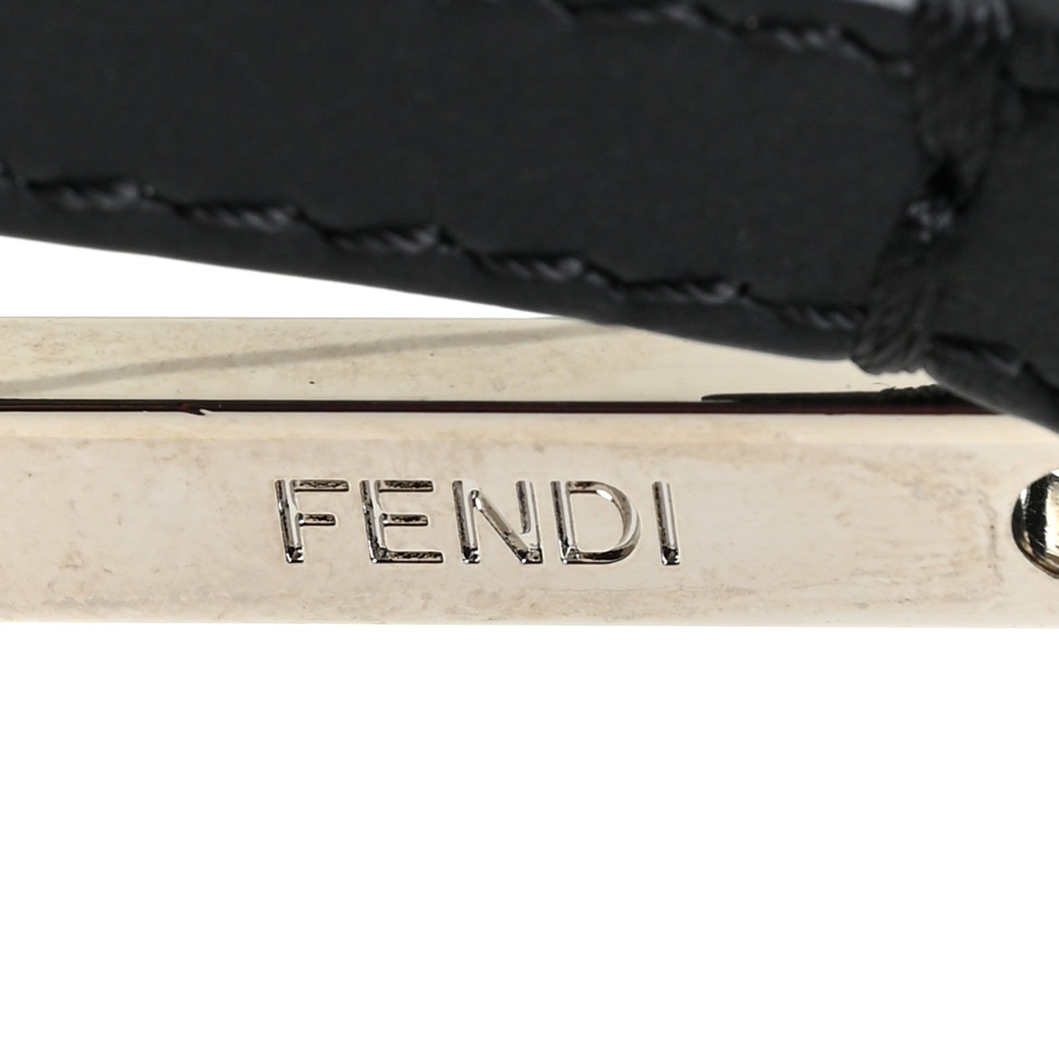 Fendi Fox Fur Calfskin Monster Bag Bug Cube Charm Black 4 of 6