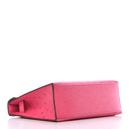 Hermes Ostrich Kelly Pochette Clutch Rose Tyrien 5 of 29