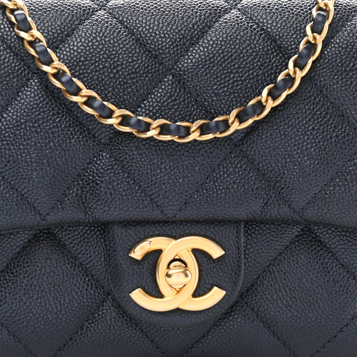 Chanel Iridescent Caviar Quilted Mini My Perfect Flap Dark Blue 8 of 10