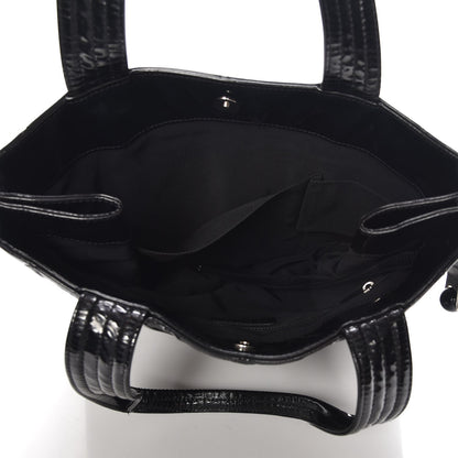 Chanel Patent Quilted Expandable CC Shoping Tote Black 5 of 7