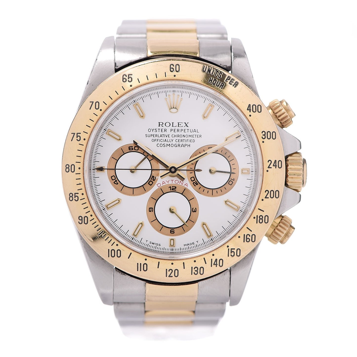 Stainless Steel 18K Yellow Gold 40mm Oyster Perpetual Cosmograph Daytona Watch White 16523