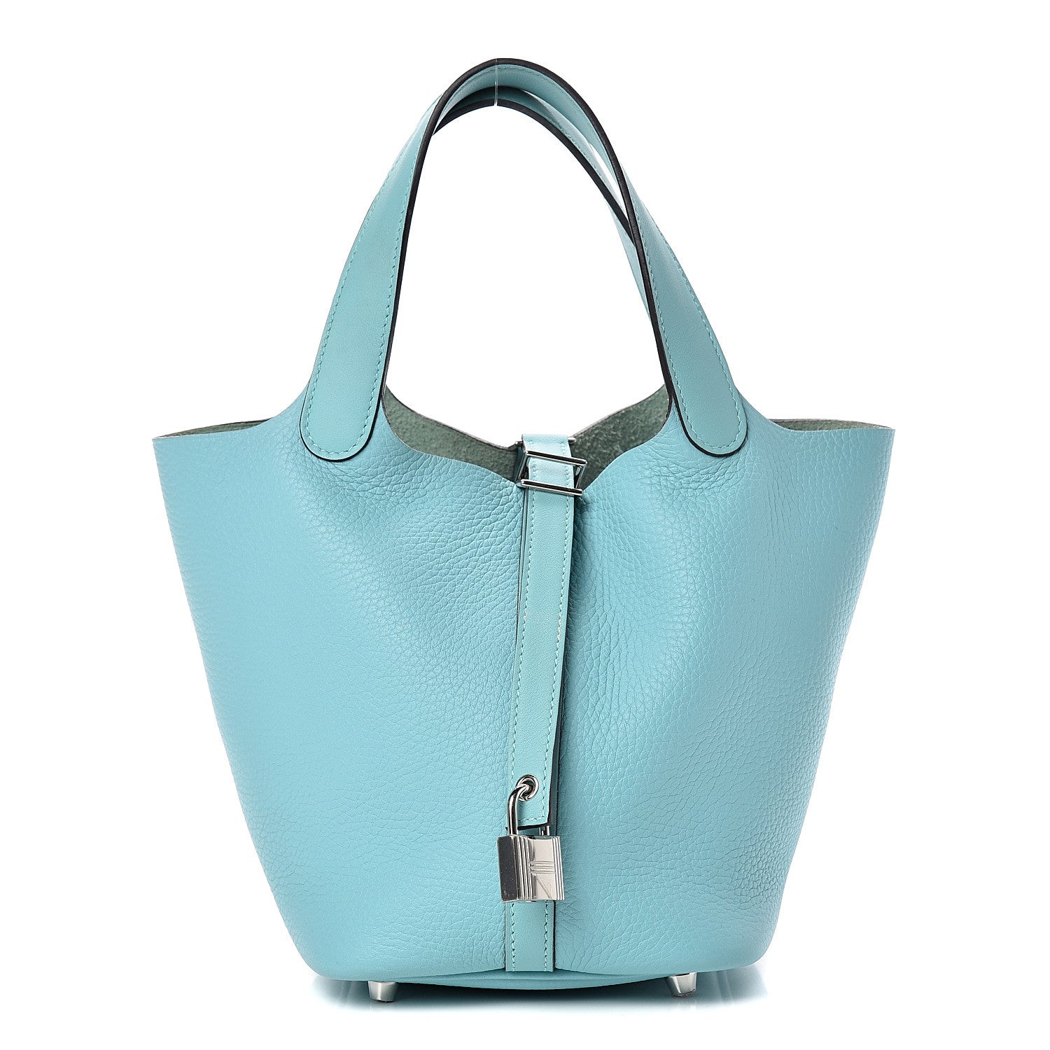 Hermes Taurillon Clemence Picotin Lock 18 PM Bleu Atoll 1 of 10