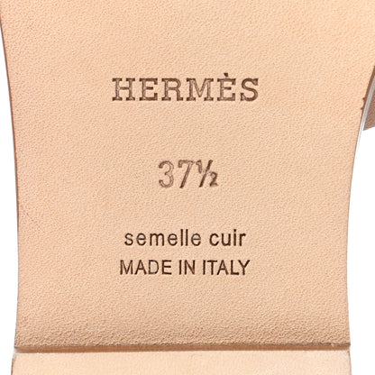 Hermes Calfskin Villa Sandals 37.5 Natural 6 of 8