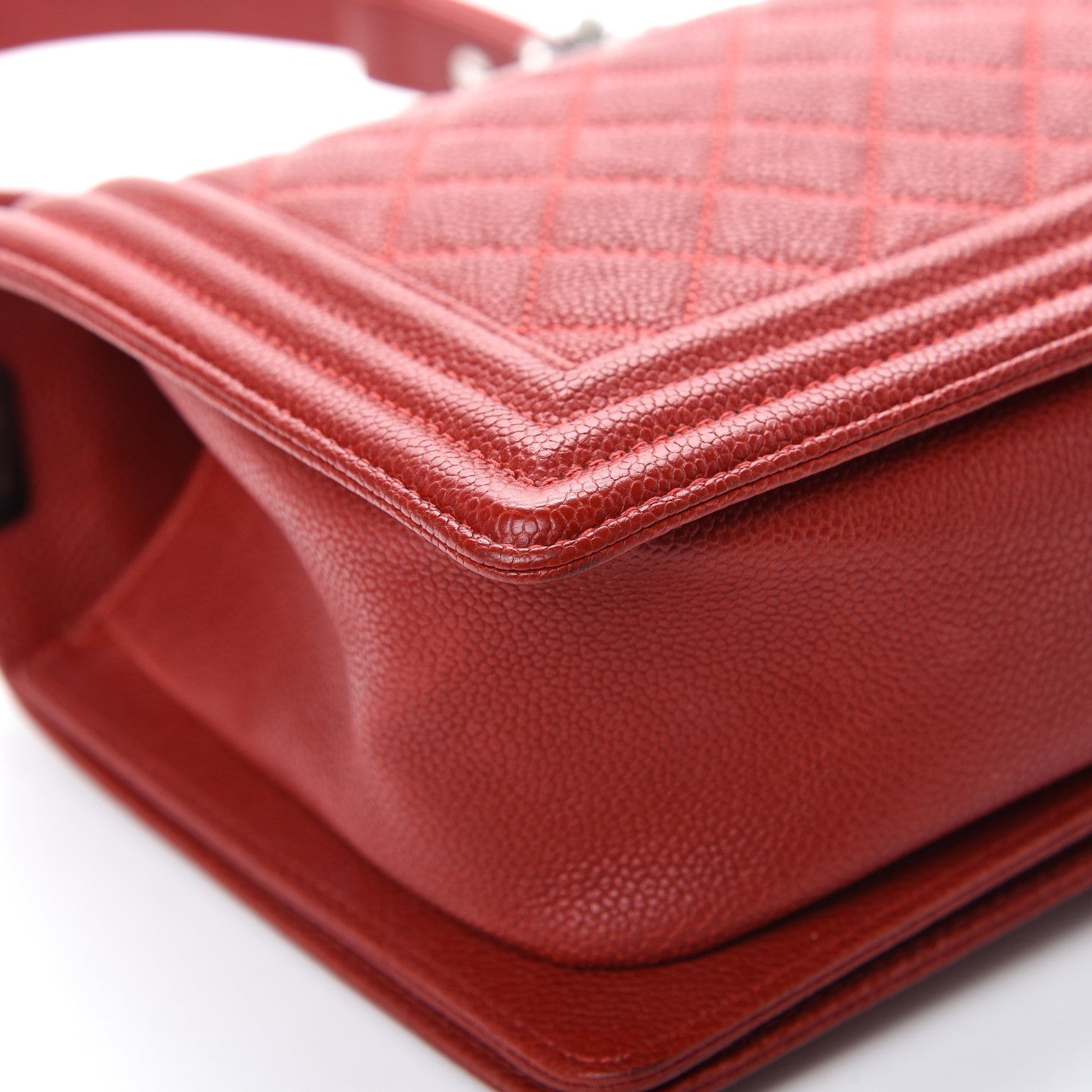 Chanel Caviar Quilted Medium Boy Flap Red 11 of 14