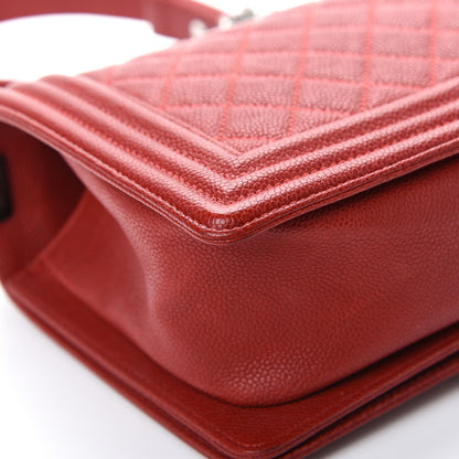 Chanel Caviar Quilted Medium Boy Flap Red 11 of 14