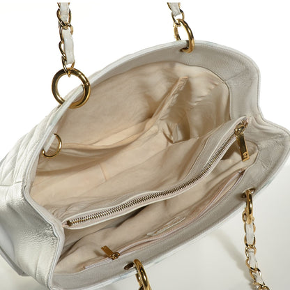 Chanel Caviar Quilted Grand Shopping Tote GST White 5 of 7