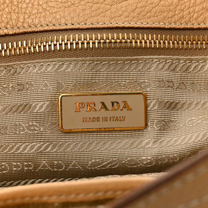 Prada Vitello Daino Pushlock Shoulder Bag Sughero 6 of 13
