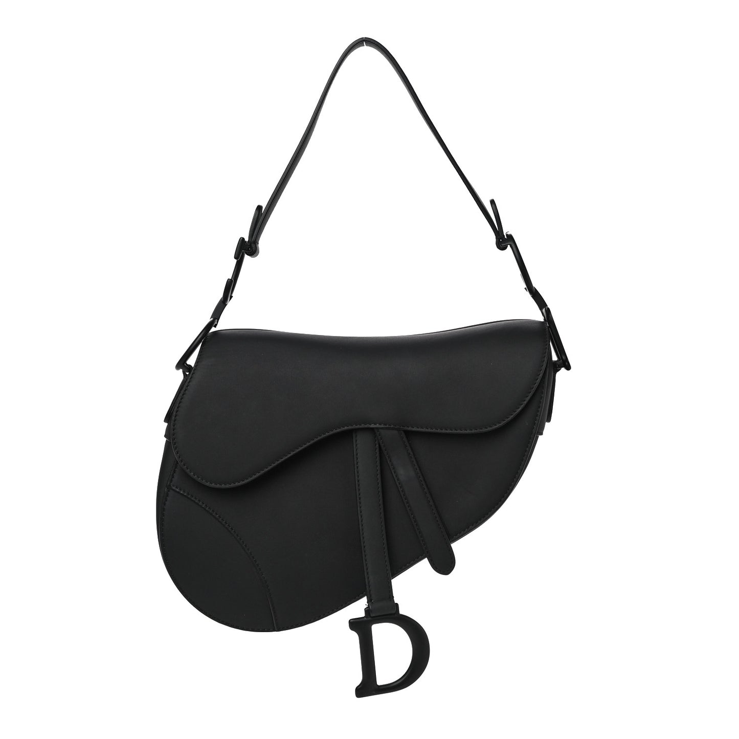 Ultra Matte Calfskin Saddle Bag Black