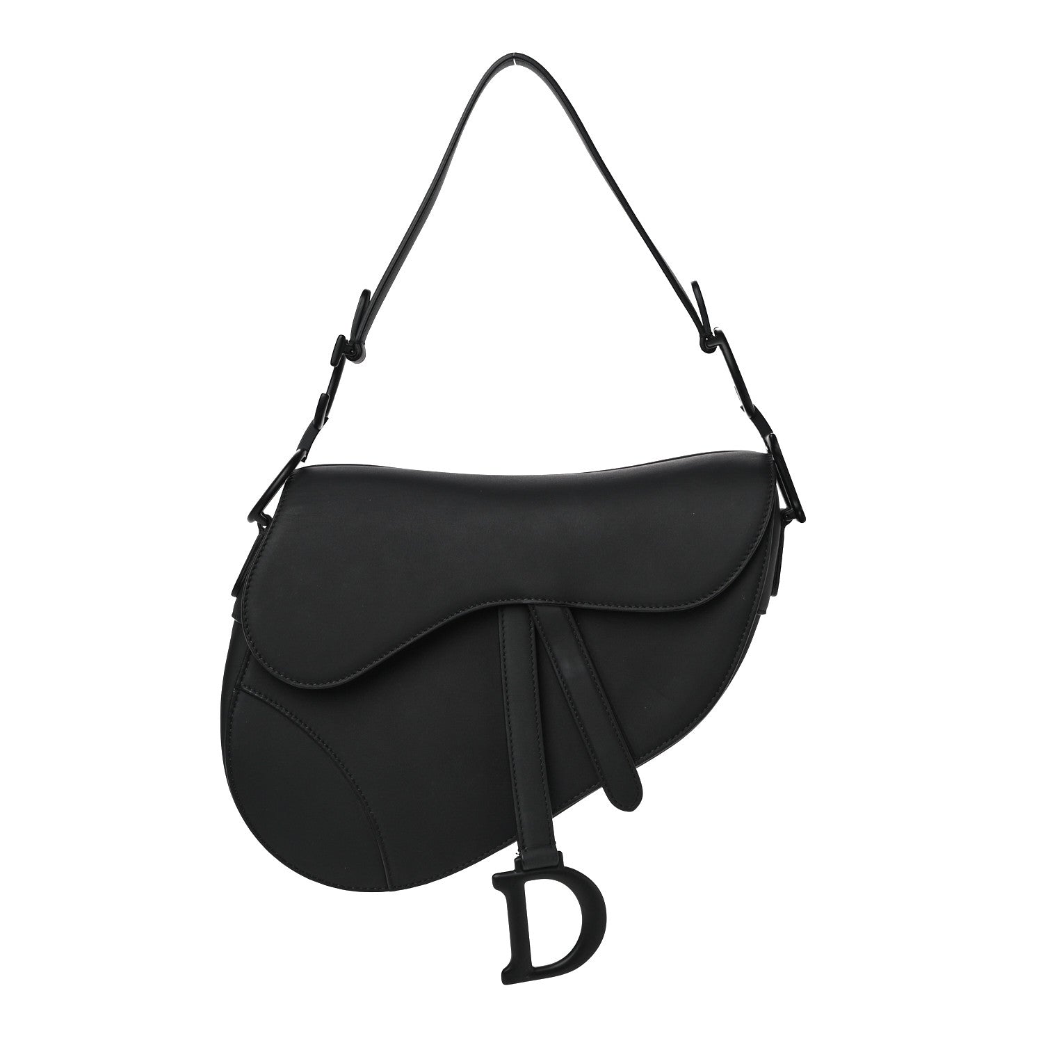 Christian Dior Ultra Matte Calfskin Saddle Bag Black 1 of 11