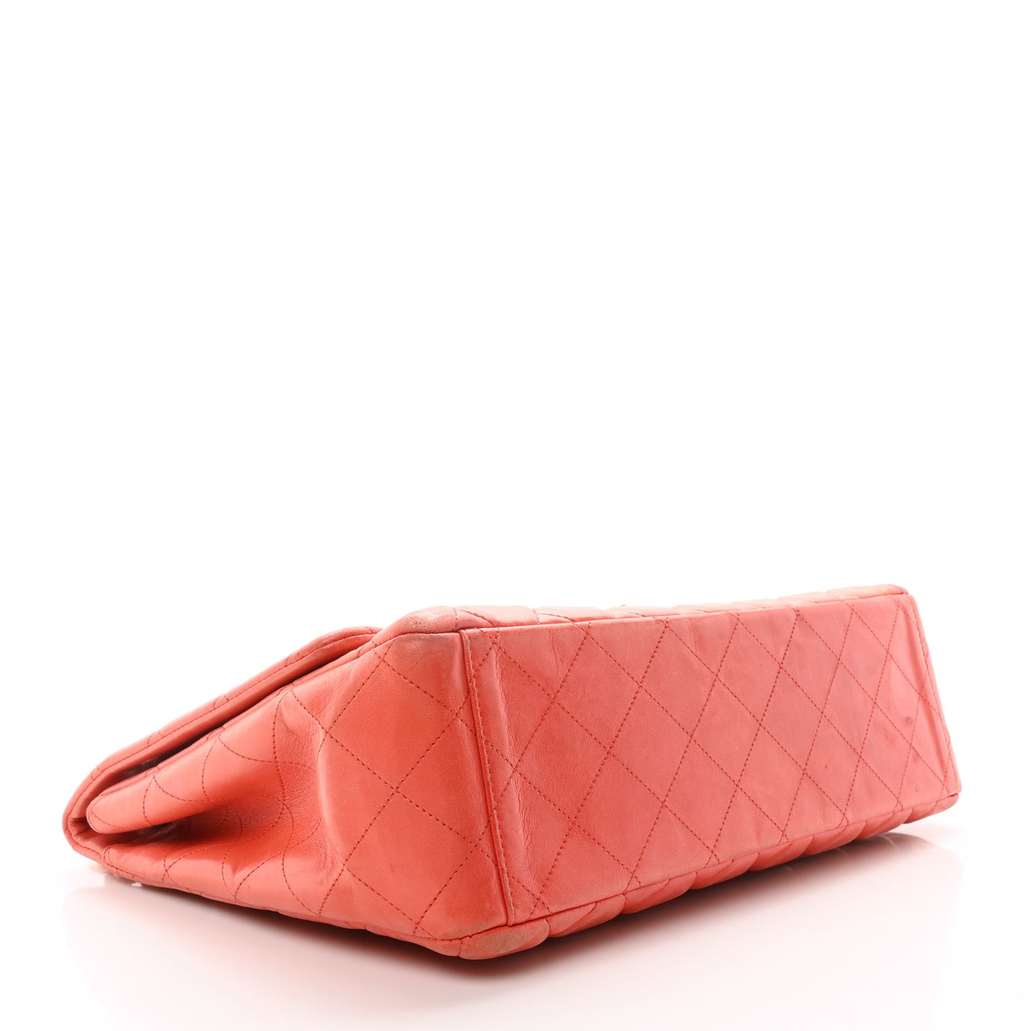 Lambskin Quilted Maxi Single Flap Red