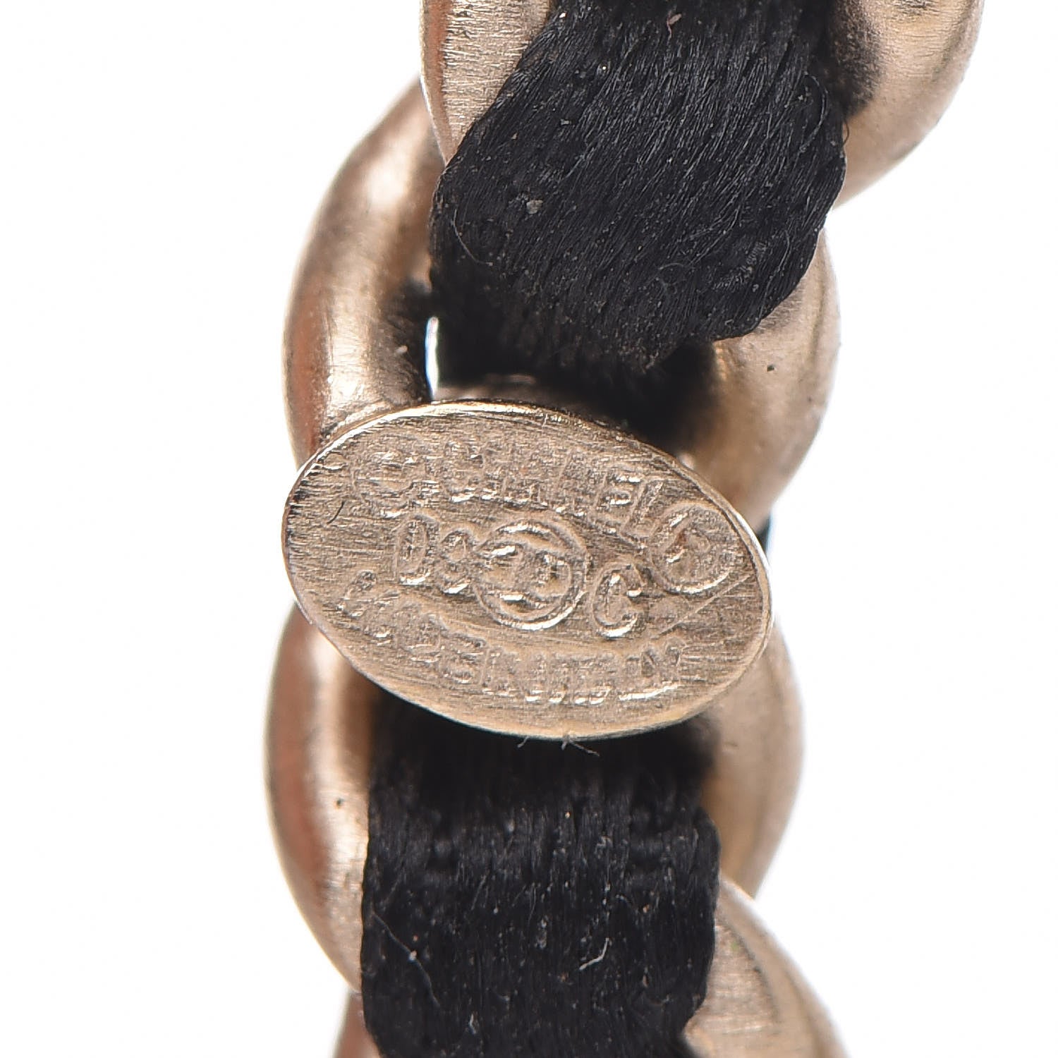 Chanel Satin CC Chain Earrings Light Gold Blac Light Gold Black 4 of 4