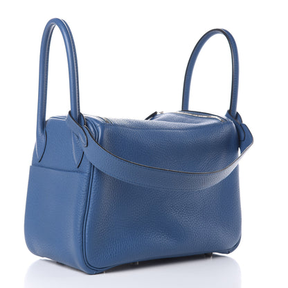 Hermes Taurillon Clemence Lindy 26 Bleu Agate 3 of 13