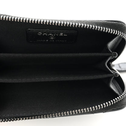 Chanel Pearly Lambskin Quilted Zip Coin Purse So Black 5 of 8