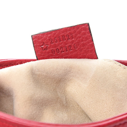 Gucci Pebbled Calfskin Small 1973 Chain Shoulder Bag Red 7 of 11