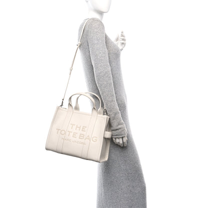 Marc Jacobs Grained Calfskin Medium The Tote Bag Cotton Silver 2 of 9