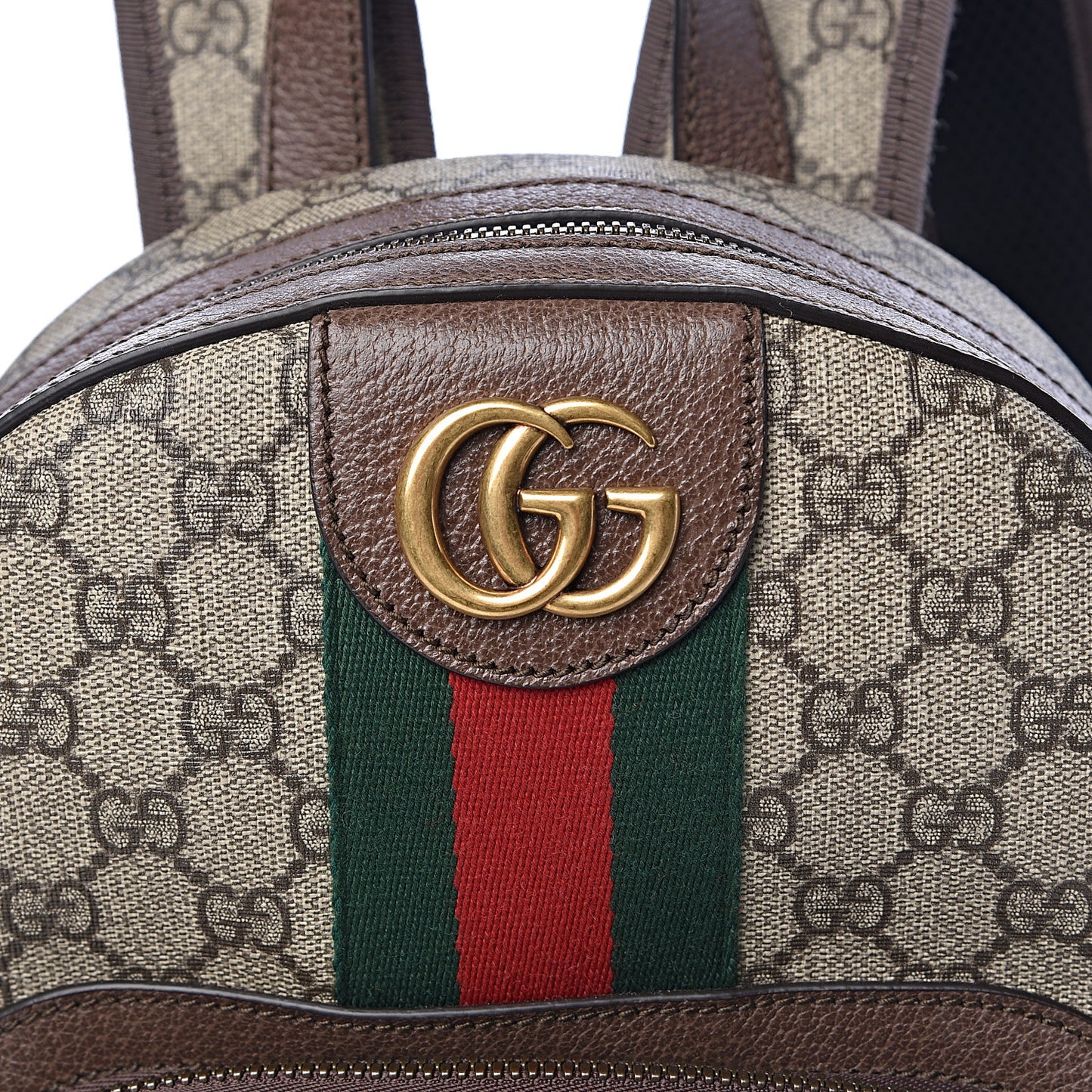 GG Supreme Monogram Calfskin Web Small Ophidia Day Backpack Beige Ebony New Acero