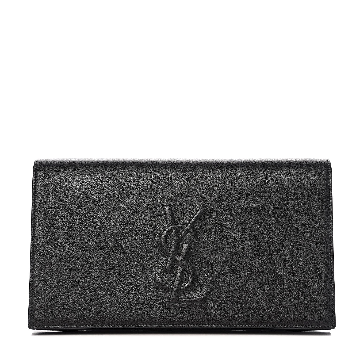 Saint Laurent Calfskin Monogram Large Belle De Jour Clutch Black 1 of 5