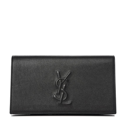 Saint Laurent Calfskin Monogram Large Belle De Jour Clutch Black 1 of 5