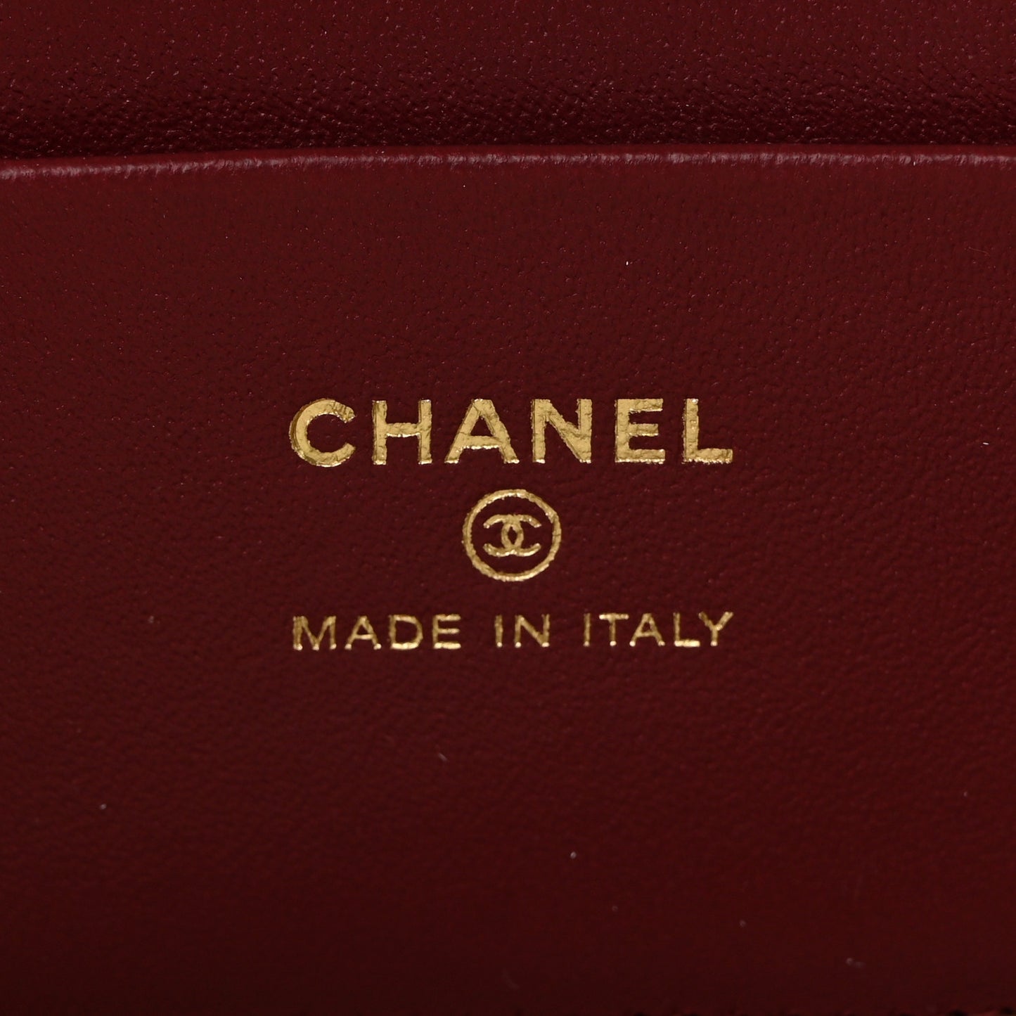 Grained Calfskin Top Handle Slim Vanity Case With Chain Camel