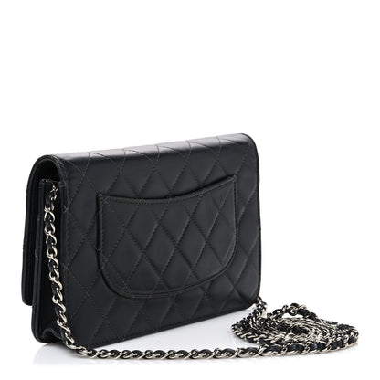 Chanel Lambskin Quilted Wallet On Chain WOC Black 3 of 11