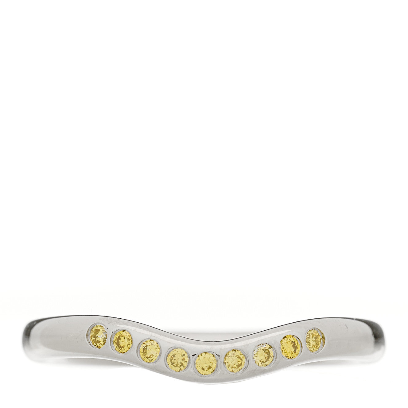 Platinum Yellow Diamond Elsa Peretti Wedding Band Ring 49 5