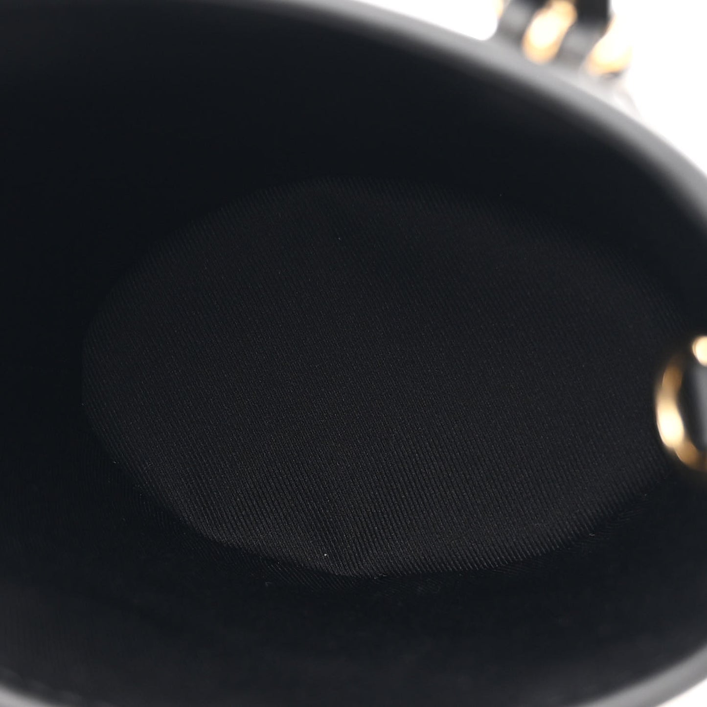 Cotton Calfskin Monogram Nano Bucket Bag Black