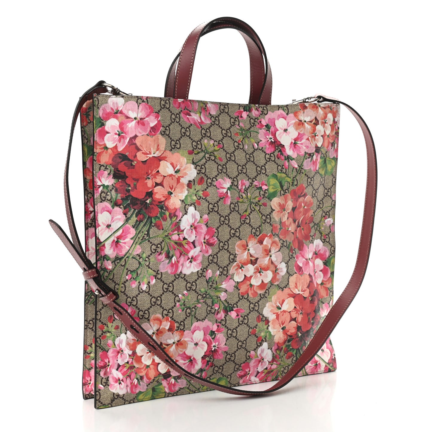 Soft GG Supreme Monogram Blooms Vertical Tote Beige Multicolor Dry Rose