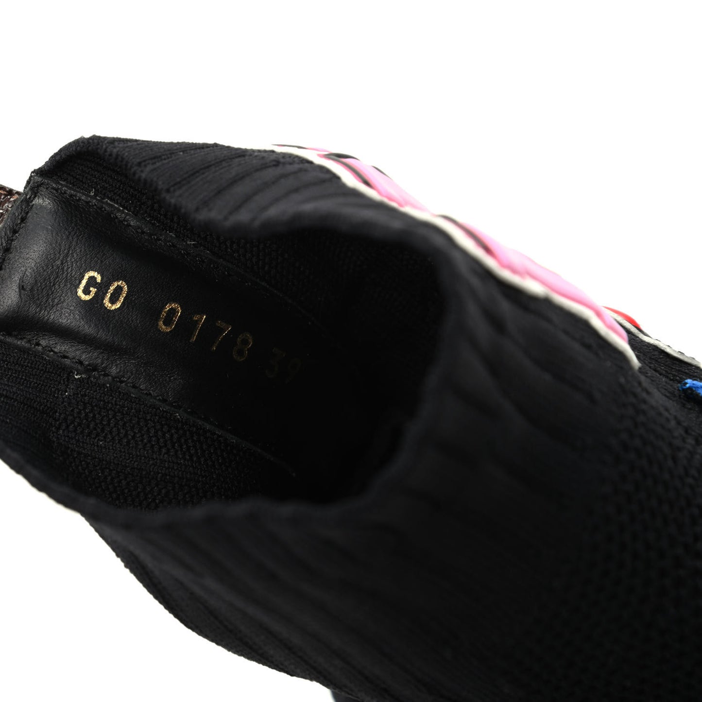 Stretch Fabric LV Black Heart Sock Sneaker 39 Black