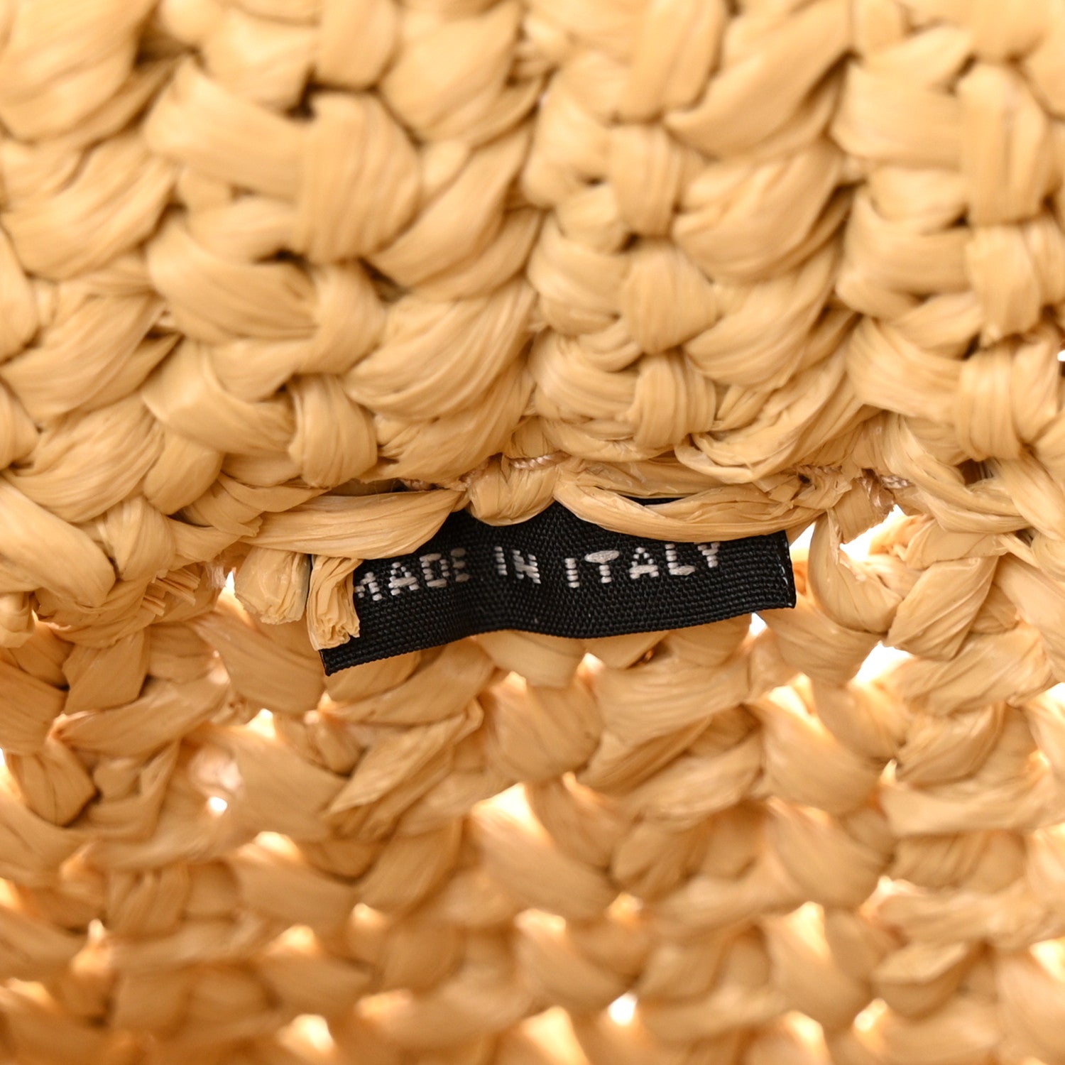 Prada Yarn Raffia Effect Crochet Embroidered Logo Tote Naturale 7 of 10