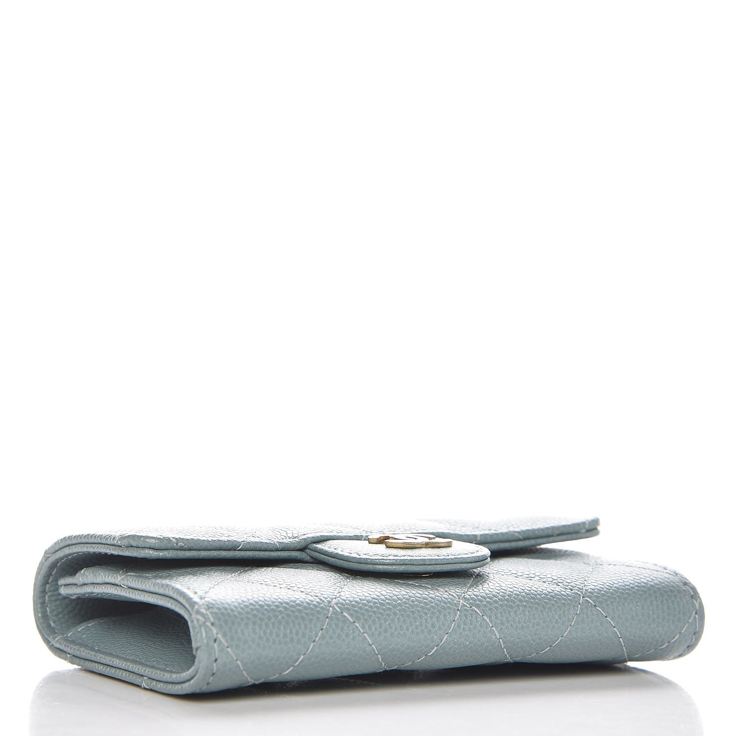 Chanel Iridescent Caviar Quilted Card Holder Light Blue 4 of 9