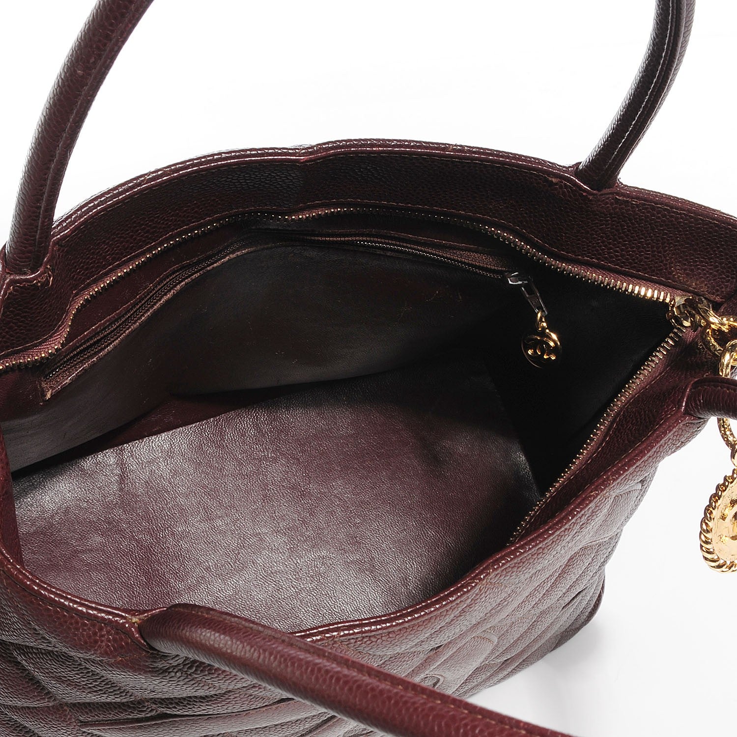 Chanel Caviar Medallion CC Tote Dark Brown 5 of 7