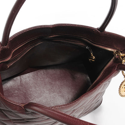 Chanel Caviar Medallion CC Tote Dark Brown 5 of 7