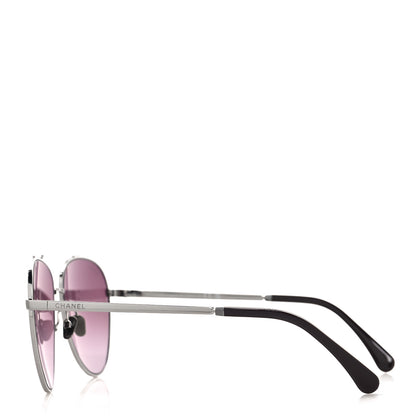 Chanel Metal Aviator Sunglasses 4279-B Silver 3 of 7