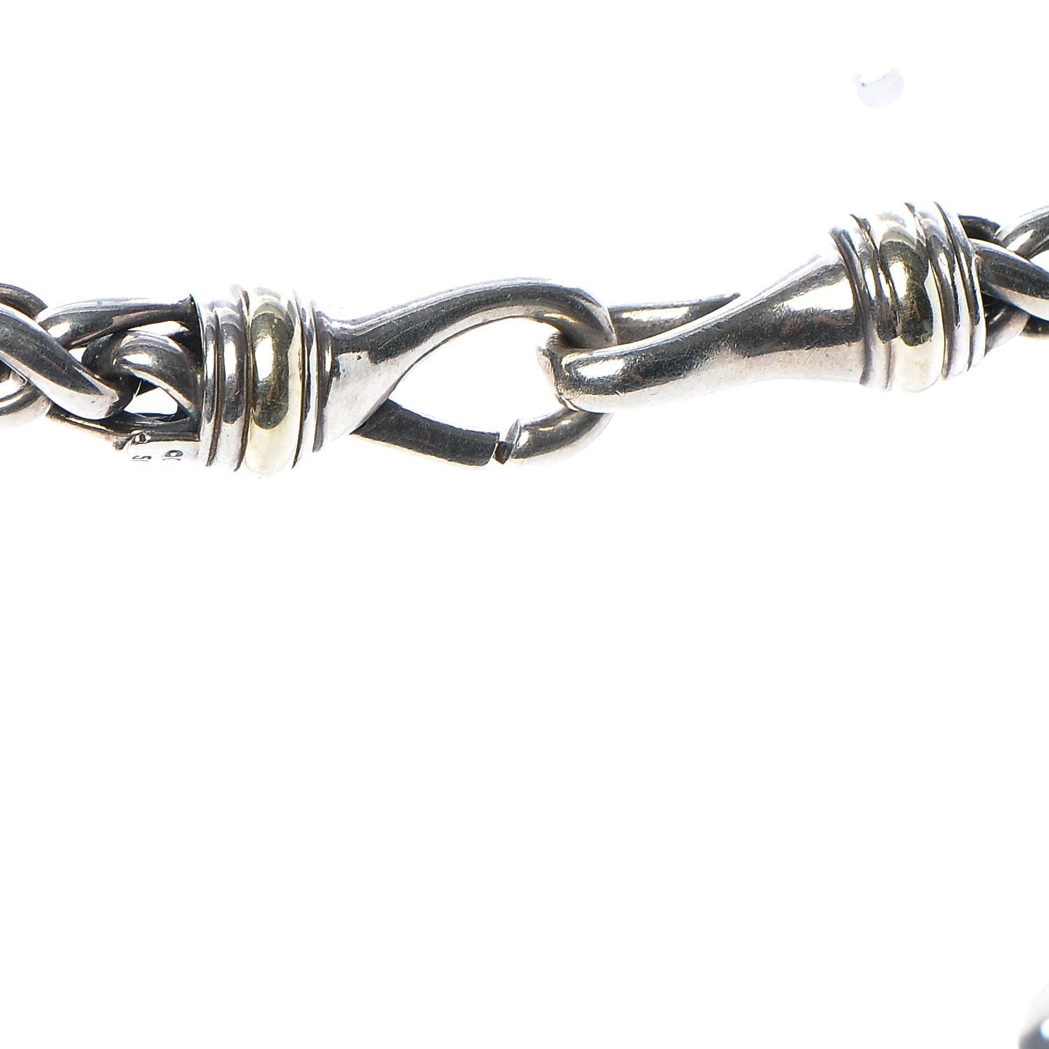 David Yurman Sterling Silver 14K Yellow Gold 8mm Wheat Chain Necklace 4 of 7