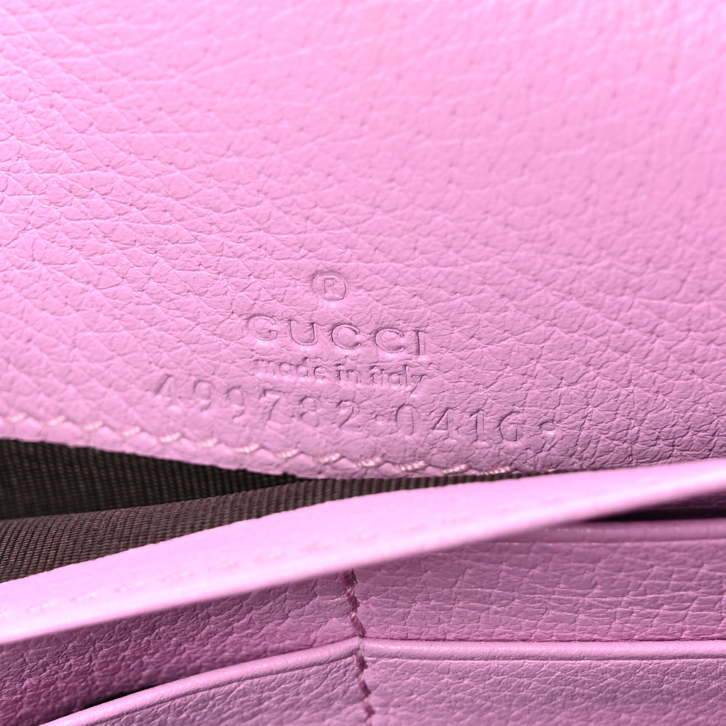Calfskin Marquise Crystals Mini GG Chain Wallet Malva