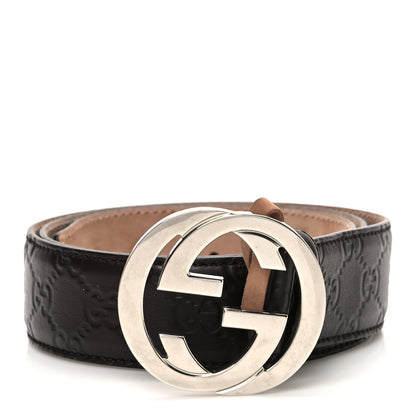 Gucci Calfskin Interlocking G Belt 95 38 Dark Brown 1 of 6
