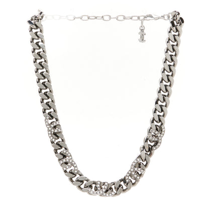 Chanel Ruthenium Crystal Chain CC Choker Necklace 3 of 5