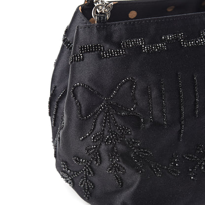 Valentino Garavani Satin Sequin Embellished Micro Shopping Bag Black 7 of 13