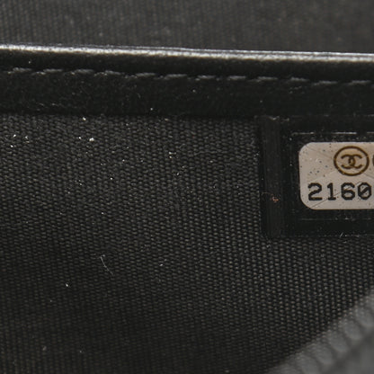 Chanel Lambskin Quilted Boy Zip Around Wallet Black 8 of 10