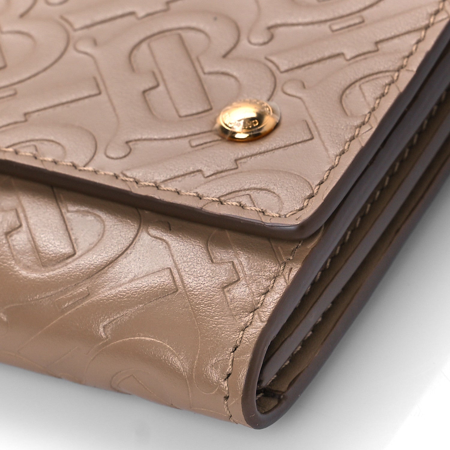 Burberry Calfskin Embossed Monogram Crossbody Light Camel 8 of 8