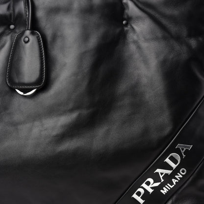 Prada Nappa Soft Large Shopper Tote Black Cobalto 9 of 9