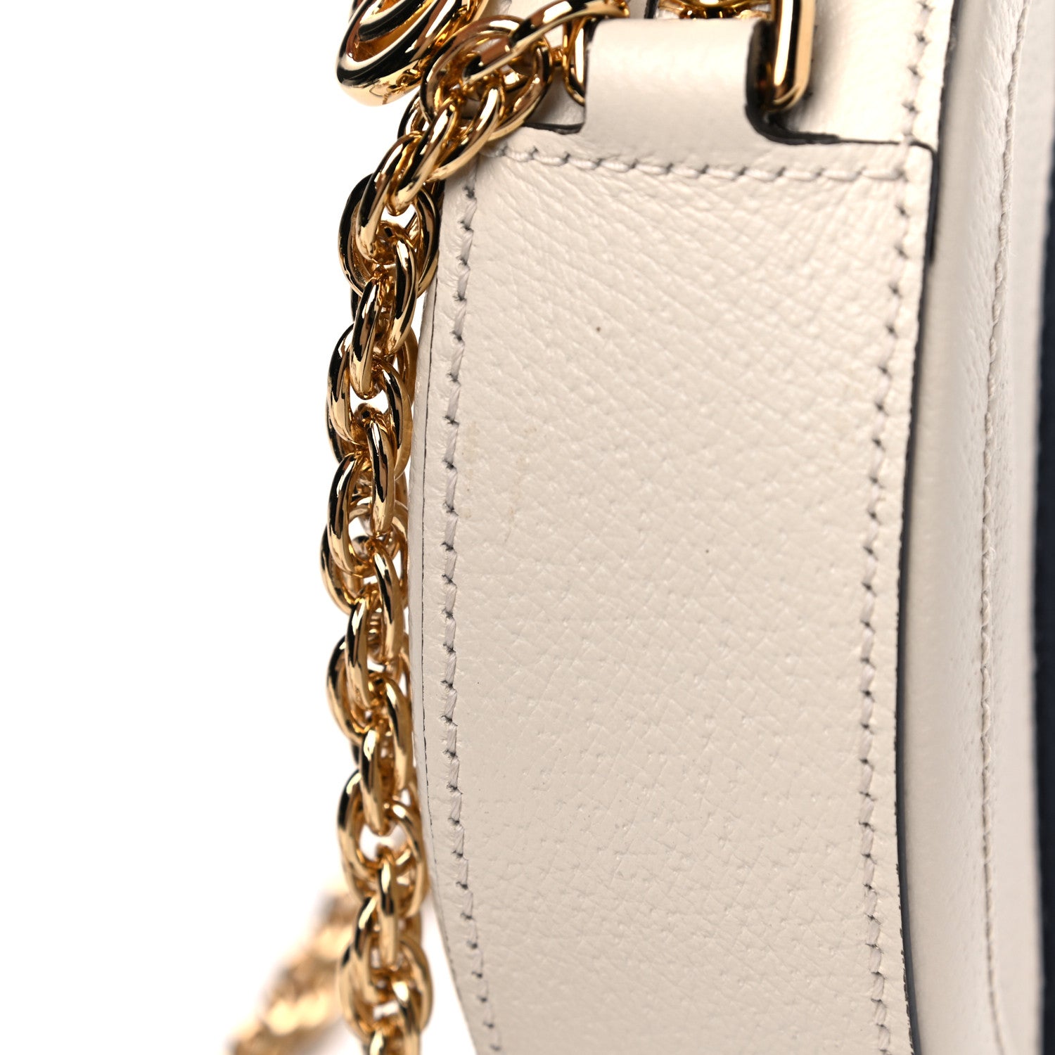 Gucci Textured Calfskin Web Mini Ophidia Round Shoulder Bag Mystic White 6 of 6