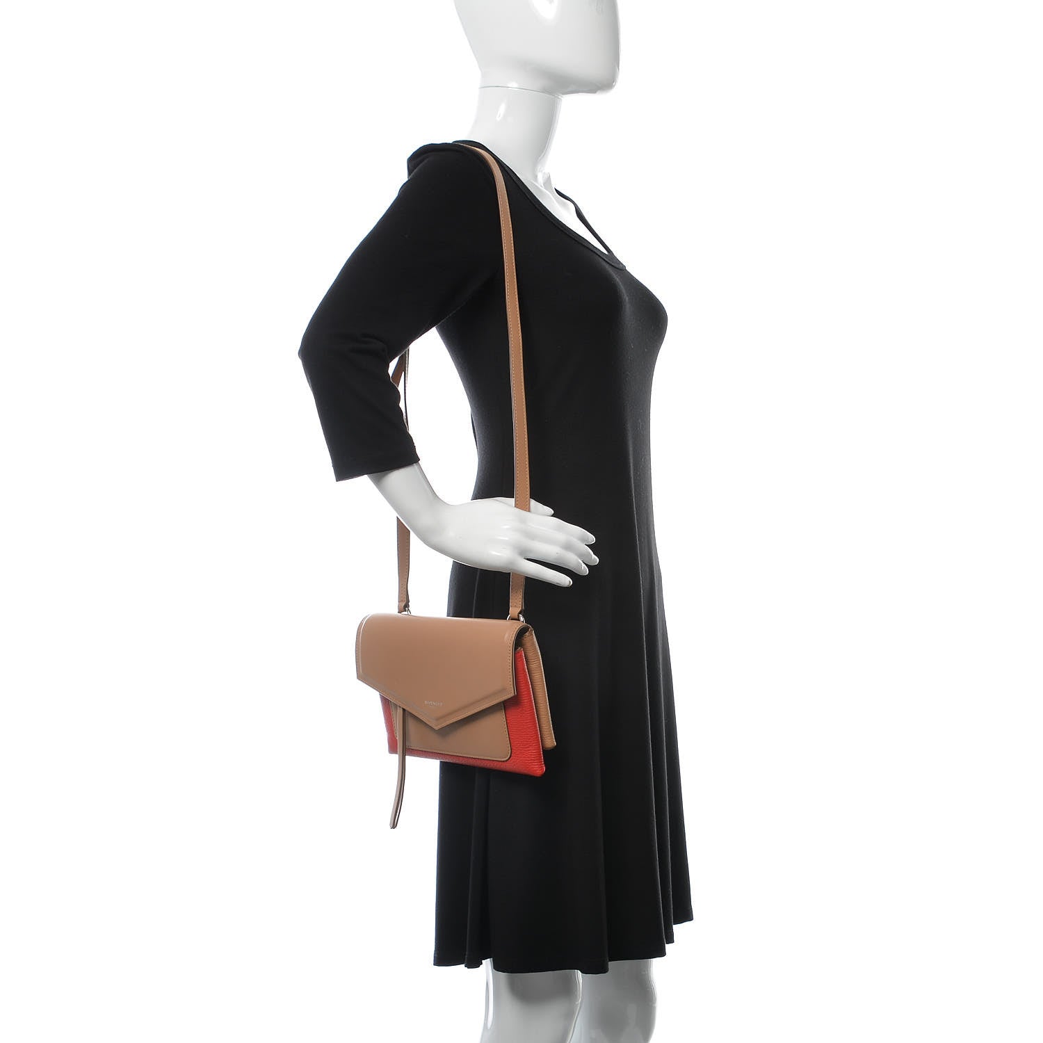 Givenchy Calfskin Duetto Crossbody Beige Red 2 of 9